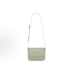 SAINT LAURENT YSL SOLFERINO Box Gold Logo screw-down opening and closing Tofu Bag, single-shoulder crossbody bag, small size for women, light green